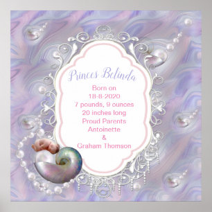 Pinkie-Rose New Baby Girl Photo frame Poster