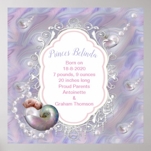 Pinkie_Rose New Baby Girl Photo frame Poster
