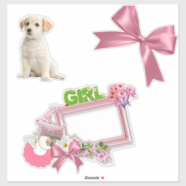Pinkie-Rose New Baby Girl Sticker (Sheet)