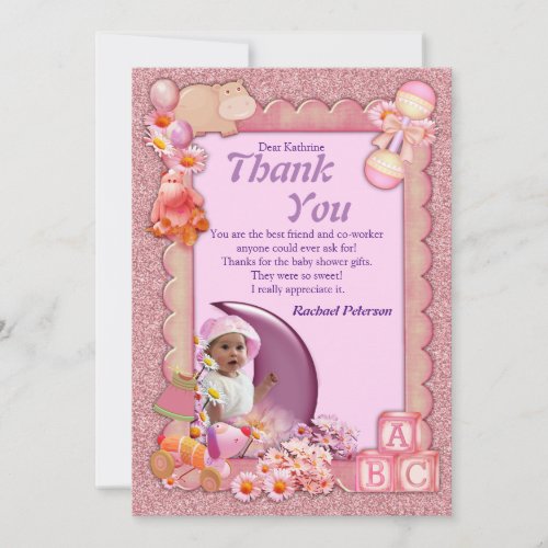 Pinkie_Rose New Baby Girl Thank You Card