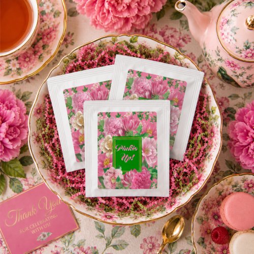 "Pinkies Up!" Pink &amp; Green Garden Party Tea  Bag Drink Mix