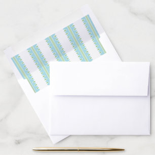 Pinking Stripe in Green and Aqua Envelope Liner