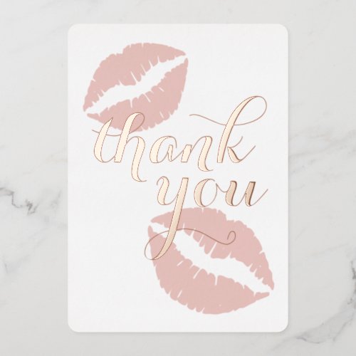 Pinkish Blush Lipstick Thank You Card