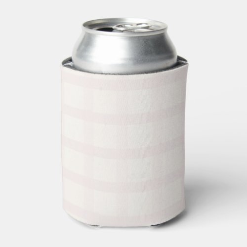 Pinkish Champagne And Creamy White Gingham Pattern Can Cooler