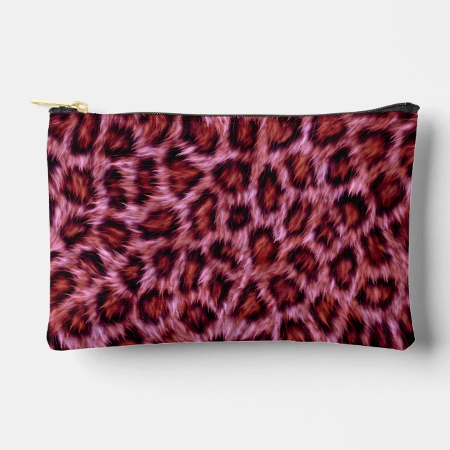 pinkish cheetah print accessory pouch (Front)