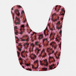 pinkish cheetah print baby bib