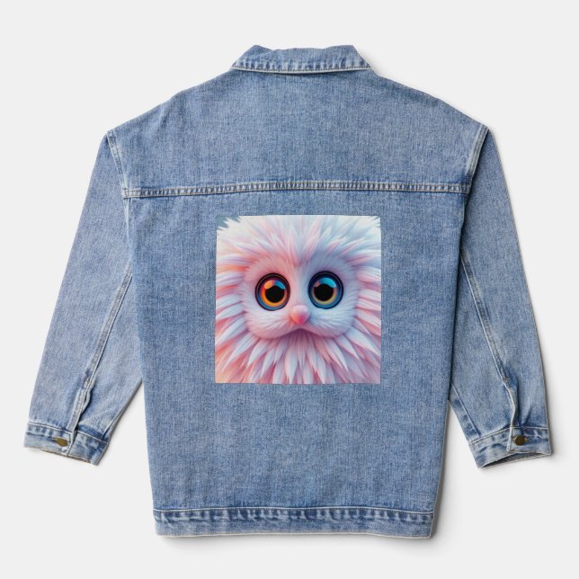 Pinkish Cute Denim Jacket (Back)