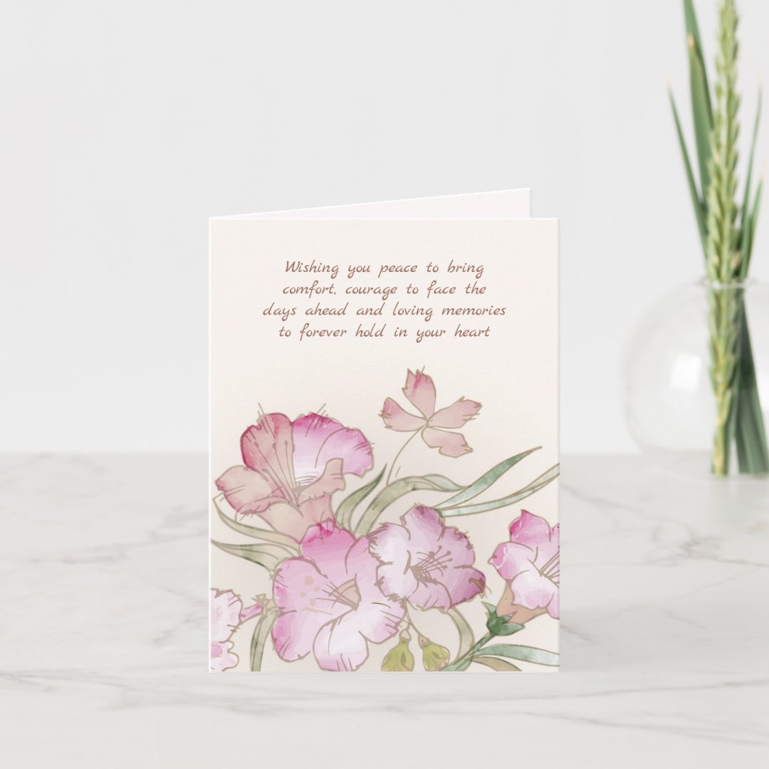 Pinkish flowers Sympathy Card | Zazzle