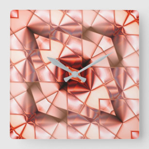 Pinkish gigantic 'pearl flowers', virtual drawing  square wall clock