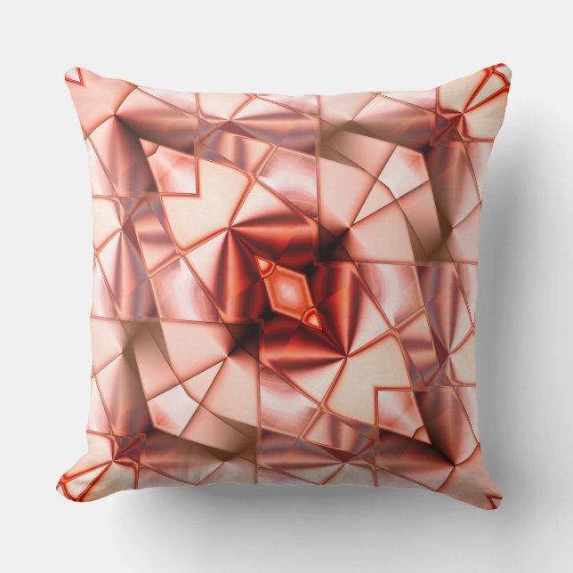 Pinkish gigantic 'pearl flowers', virtual drawing throw pillow (Front)
