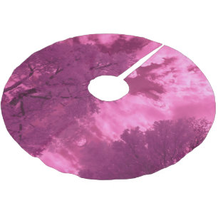 Pinkish Hues Infrared Cloud Brushed Polyester Tree Skirt