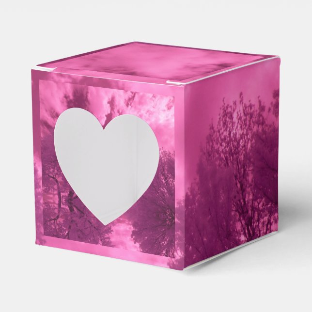 Pinkish Hues Infrared Cloud Favor Boxes (Front Side)