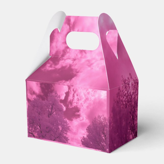 Pinkish Hues Infrared Cloud Favor Boxes (Front Side)
