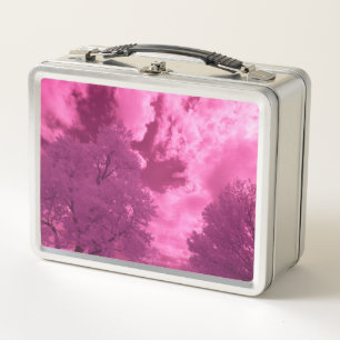 Pinkish Hues Infrared Cloud Metal Lunch Box