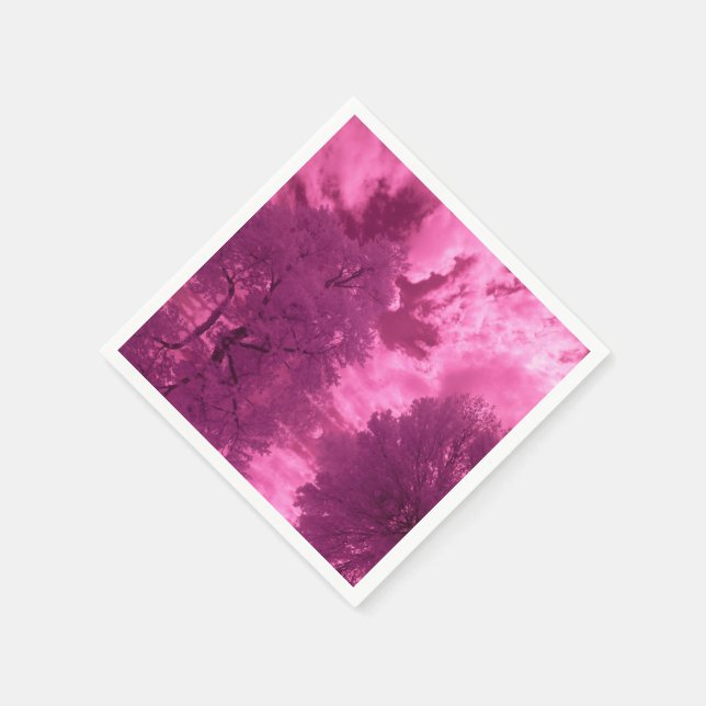 Pinkish Hues Infrared Cloud Paper Napkins (Corner)