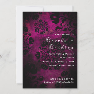Pinkish‑Purple Floral Wedding Invitation