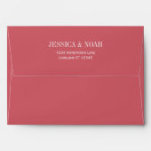 Pinkish Red Simple Modern Wedding  Envelope (Back (Top Flap))