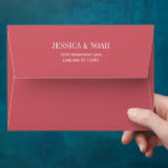 Pinkish Red Simple Modern Wedding  Envelope