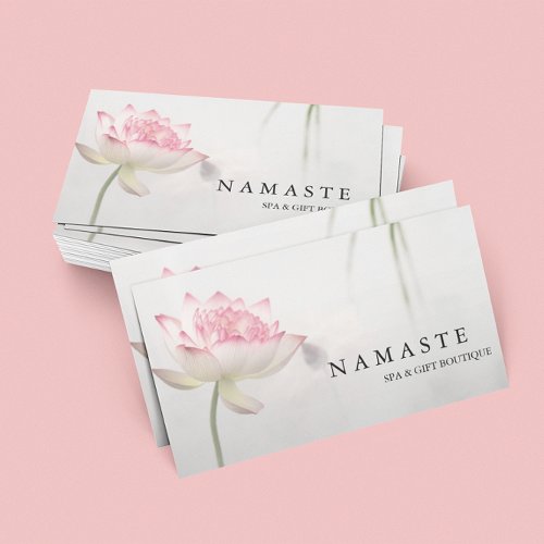 Pinkish White Lotus Flower  Business Card