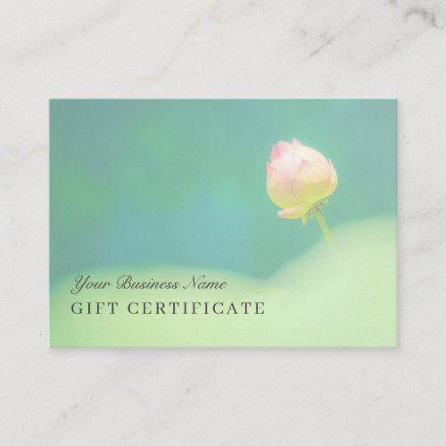  Pinkish White Lotus Greenery Gift Certificate