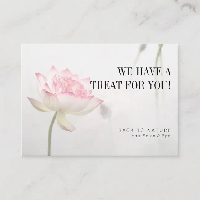 ©Pinkish White Lotus Holistic Health Discount Business Card Zazzle