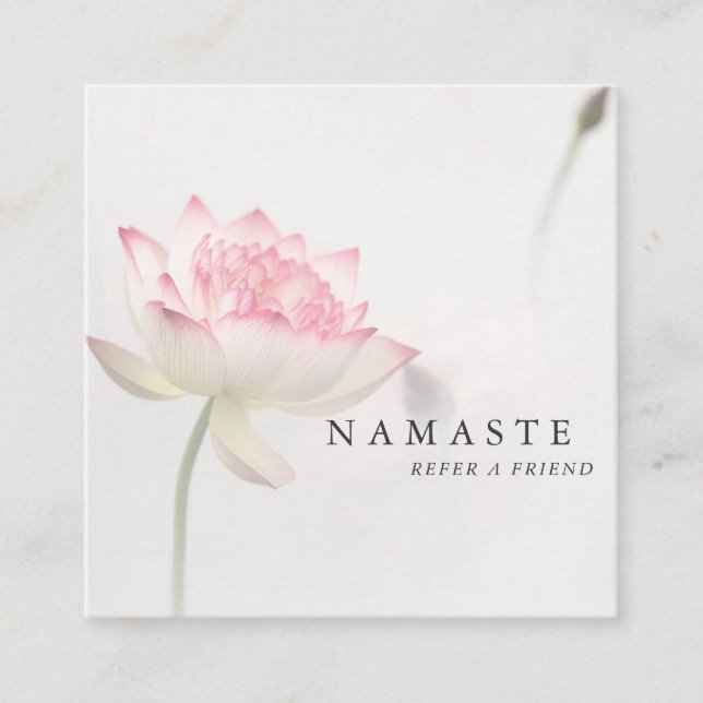 © Pinkish White Lotus Holistic Health Referral Square Business Card (Front)