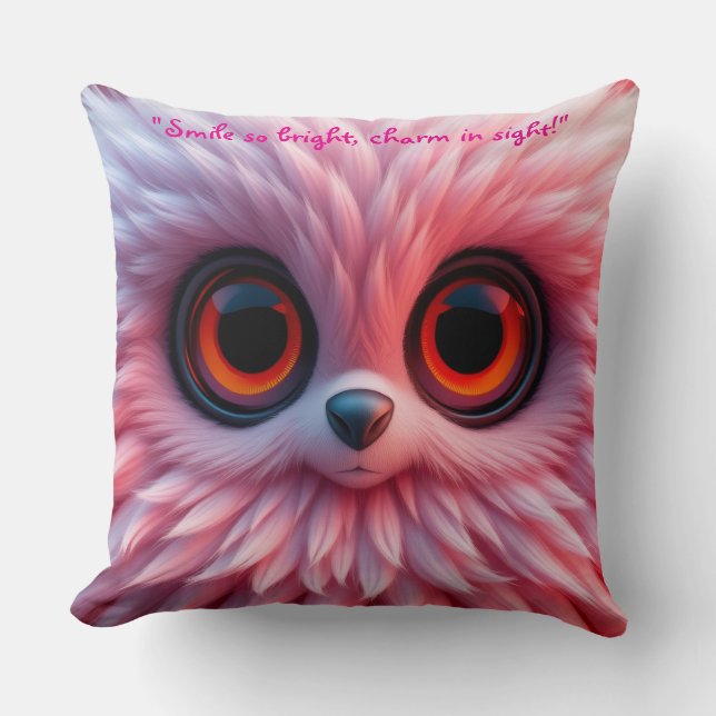 Pinkishes Character Throw Pillow (Front)