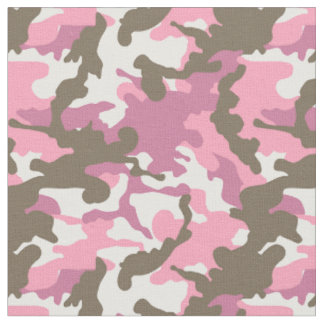 Pinkj, white and light brown Camo Fabric