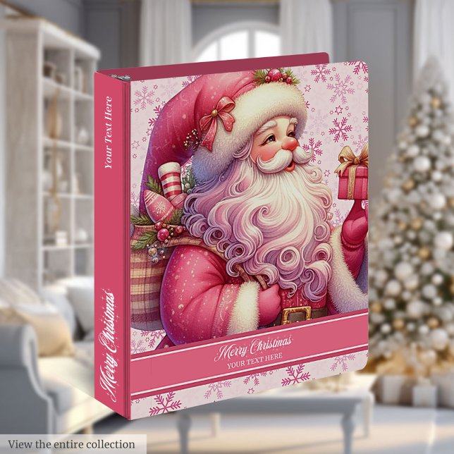 Pinkmas Family Album Ring Binder with Custom Name (Pinkmas Family Album Ring Binder with Custom Name)