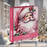 Pinkmas Personalized Family Album Ring Binder Gift<br><div class="desc">Stay organized and festive this holiday season with our Personalized Pink Santa Claus Ring Binder! Perfect for Pinkmas lovers, this customizable binder lets you add your name, monogram, or special message to create a truly unique Christmas planner, recipe binder, memory album, or family keepsake. Featuring a charming pink Santa Claus...</div>