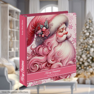 Pinkmas Santa Claus Ring Binder for Holiday Plans