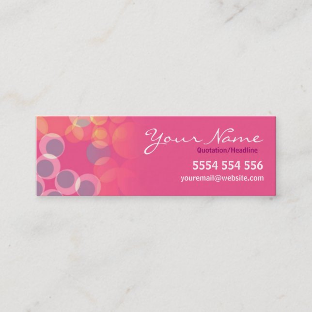 Pinko Bubbles Mini Business Contact Card (Front)