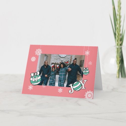 PinkOrnament Photo Christmas Cards OnlineChristmas