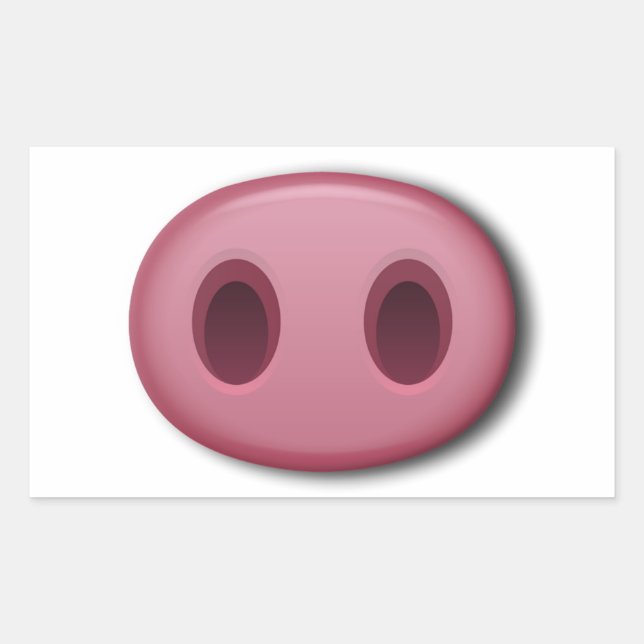 PinkPig Snout Rectangular Sticker (Front)