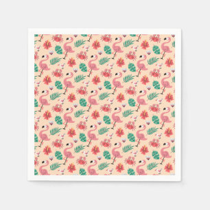 PinkPink Flamingo Summer Tropical Pattern-23123 Napkins