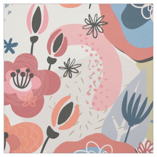 Pinks Abstract Floral Fabric