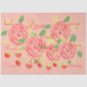 Pinks and Coral Flowered Craft Tissue Paper