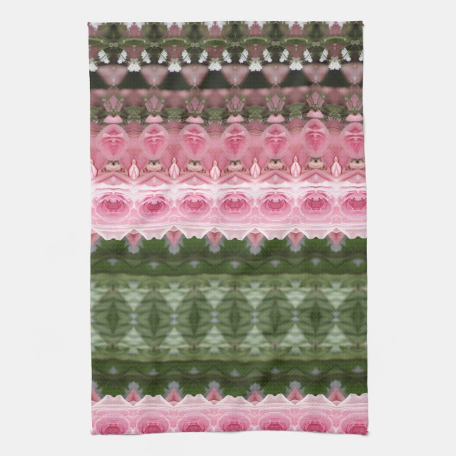 Pinks and Green Kitchen Towel (Vertical)