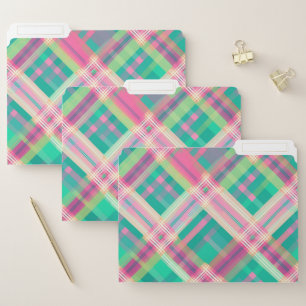 Pinks and Greens Plaid File Folder