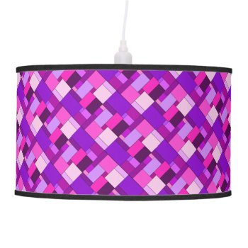 Pinks And Purples Pendant Lamp by StormythoughtsGifts at Zazzle