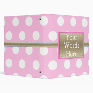 Pinks and White Polka Dots Binder