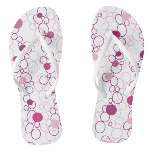 Pinks Circles Dots Flip Flops