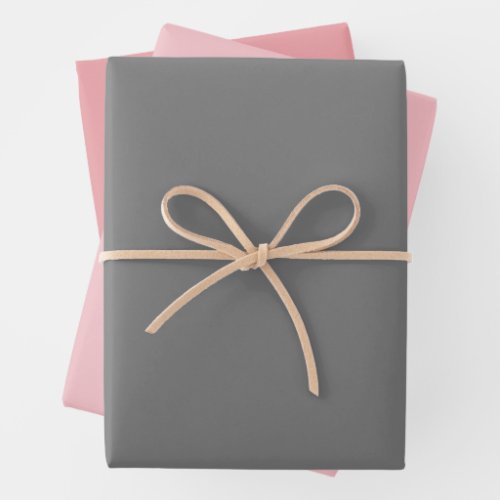 Pinks  Grey Trio Wrapping Paper Sheets