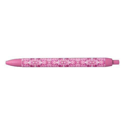 Pinks on Pinks Swirls Black Ink Pen