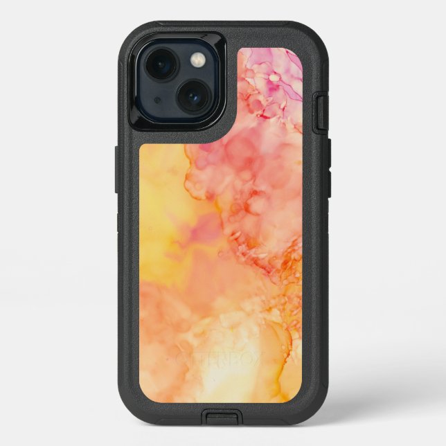 Pinks Oranges and Yellows iPhone 13 case (Back)