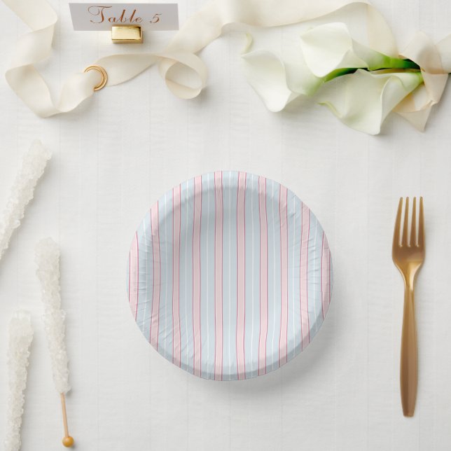 Pinks, Pastel Blue, White, Stripes Paper Bowls (Wedding)
