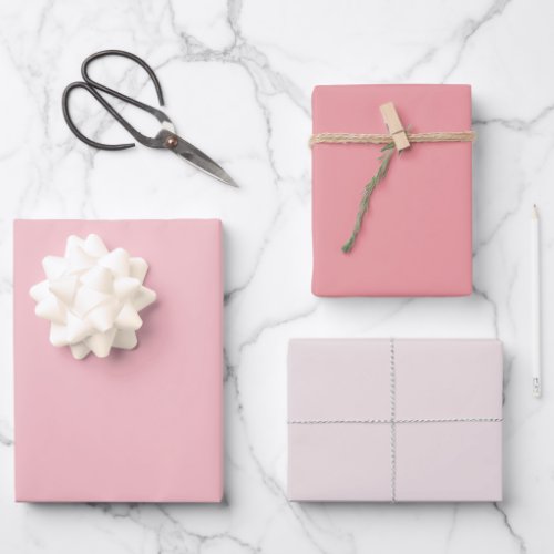 Pinks Pinks Pinks  Shades of Pink Trio Wrapping Paper Sheets