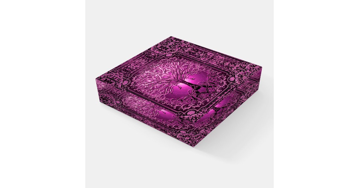 Paperweight Rustic PinkTree of Life Ancient Rustic Inner Light Paperweight | Zazzle