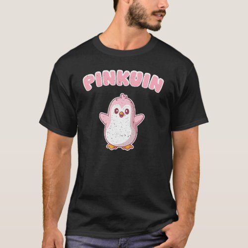 Pinkuin Pink Penguin Funny Cute Pun Wordplay for G T_Shirt