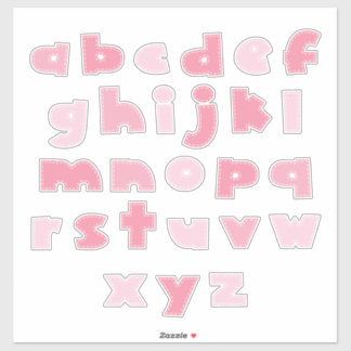 PINKY ALPHABET 'lowercase' Sticker